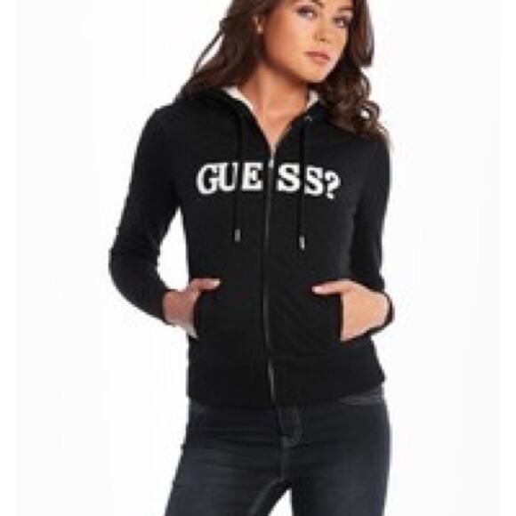 Guess Fur Super Soft Fur Lined Hoodie Coat Size M Excellent Condition - Picture 6 of 6